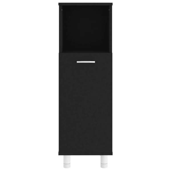  Badezimmerschrank Schwarz 30x30x95 cm Holzwerkstoff