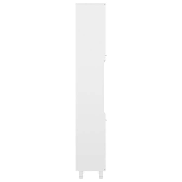  Badezimmerschrank Hochglanz-Weiß 30x30x179 cm Holzwerkstoff