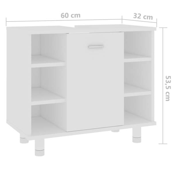  Badezimmerschrank Weiß 60x32x53,5 cm Holzwerkstoff