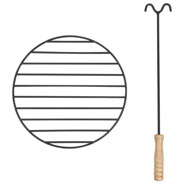 Feuerschale mit Schürhaken 54x54x55 cm Stahl 