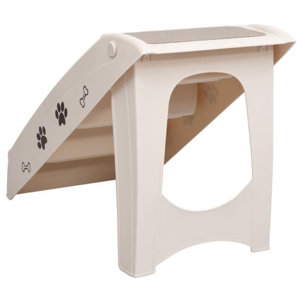  Hundetreppe Klappbar Creme 62x40x49,5 cm 