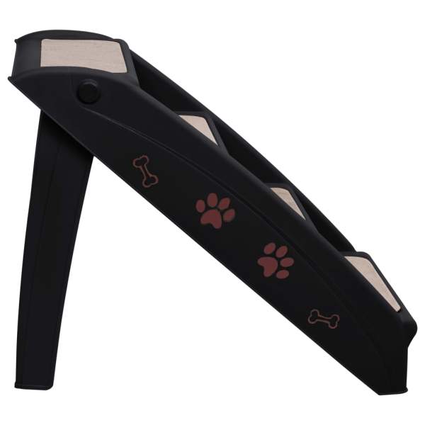  Hundetreppe Klappbar Schwarz 62x40x49,5 cm 