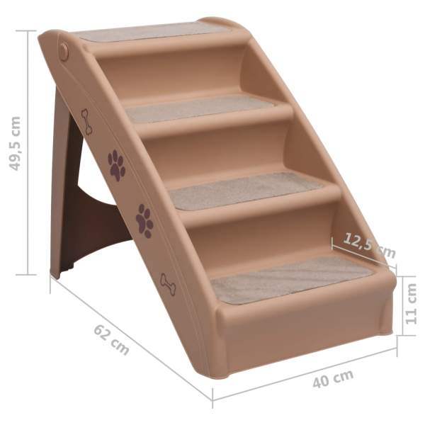  Hundetreppe Klappbar Braun 62x40x49,5 cm