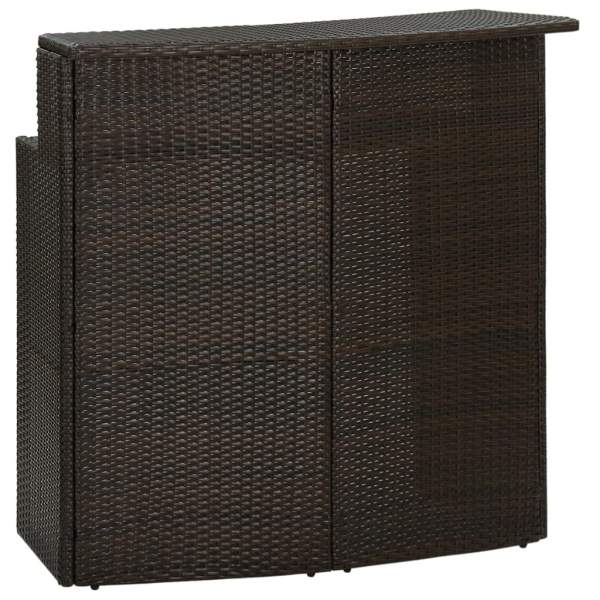  Garten-Bartisch Braun 120x55x110 cm Poly Rattan 