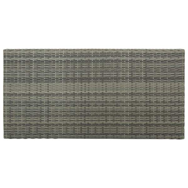  Bartisch mit Regal Grau 120x60x110 cm Poly Rattan  