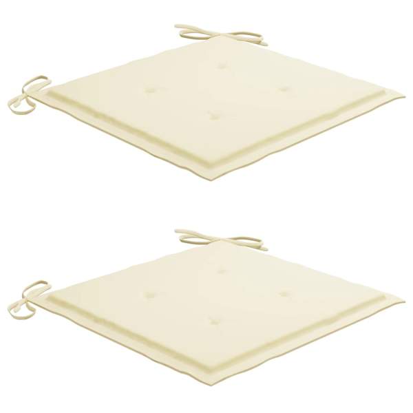  Gartenstuhl-Kissen 2 Stk. Creme 40x40x4 cm Oxford-Gewebe