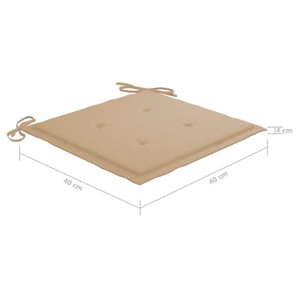  Gartenstuhl-Kissen 6 Stk. Beige 40x40x3 cm Oxford-Gewebe