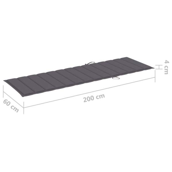  Sonnenliegen-Auflage Anthrazit 200x60x3 cm Oxford-Gewebe