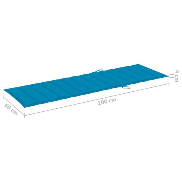  Sonnenliegen-Auflage Blau 200x60x3 cm Oxford-Gewebe