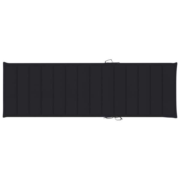  Sonnenliegen-Auflage Schwarz 200x60x3 cm Oxford-Gewebe