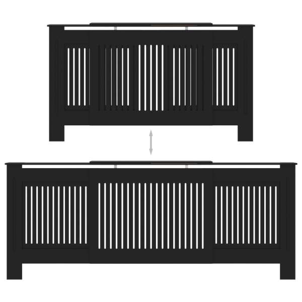  MDF Heizkörperverkleidung Schwarz 205 cm