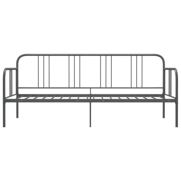  Schlafsofa Bettgestell Grau Metall 90x200 cm