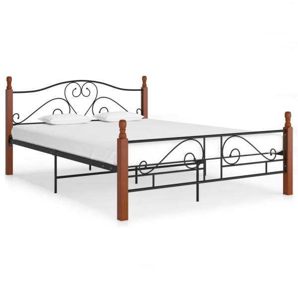 324942  Bed Frame Black Metal 140x200 cm