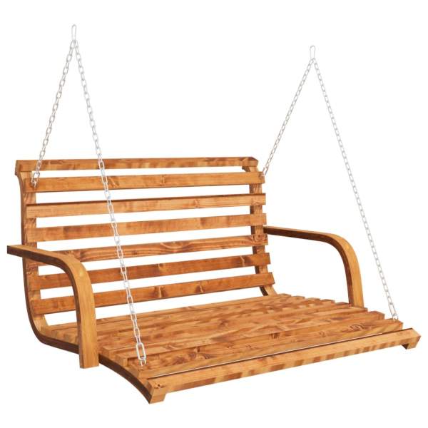 Schaukelbank Bugholz Massiv mit Teak-Finish 126x63x92 cm Schaukelbank Bugholz Massiv mit Teak-Finish 126x63x92 cm