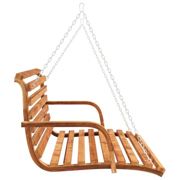 Schaukelbank Bugholz Massiv mit Teak-Finish 126x63x92 cm Schaukelbank Bugholz Massiv mit Teak-Finish 126x63x92 cm
