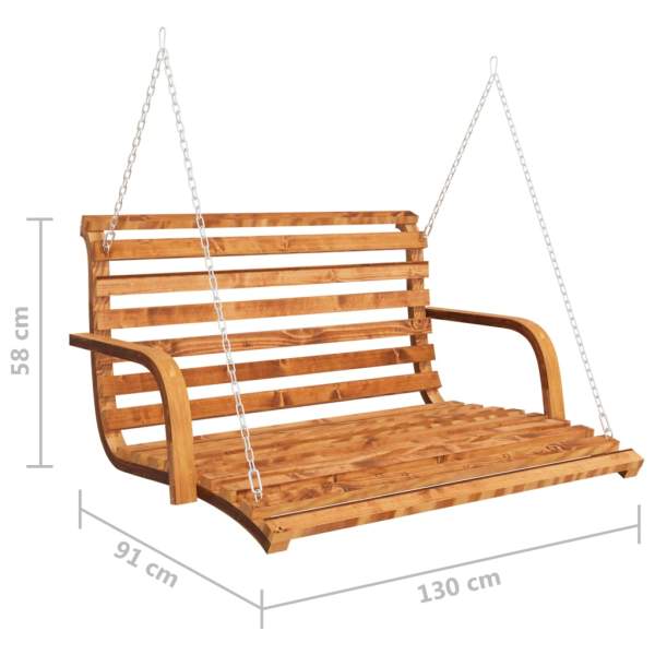 Schaukelbank Bugholz Massiv mit Teak-Finish 126x63x92 cm Schaukelbank Bugholz Massiv mit Teak-Finish 126x63x92 cm