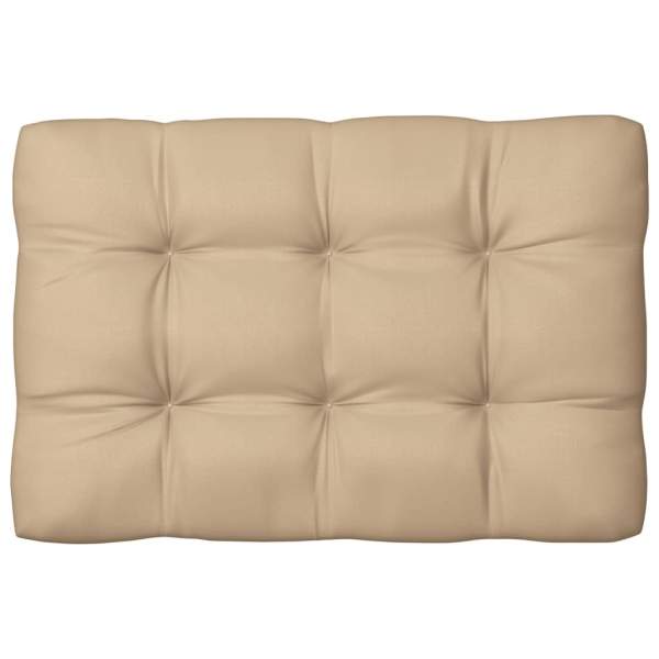  Palettenkissen Beige 120x80x10 cm Stoff