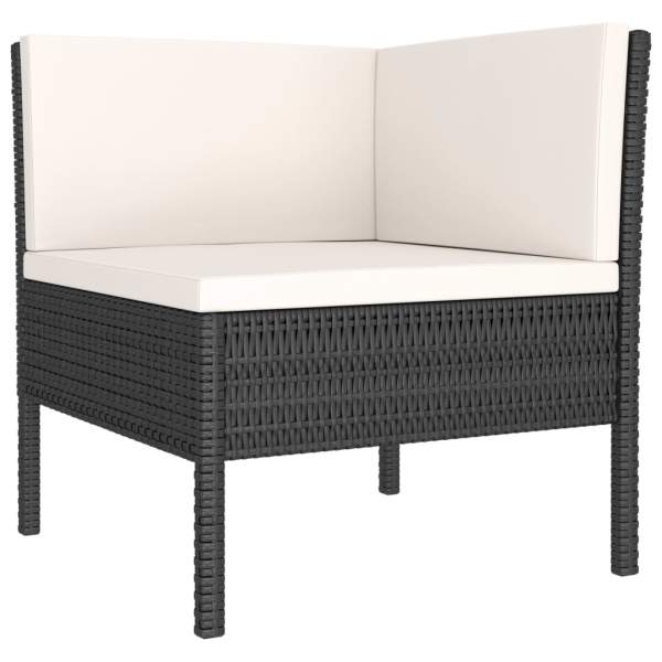 9-tlg. Garten-Lounge-Set mit Auflagen Poly Rattan Schwarz