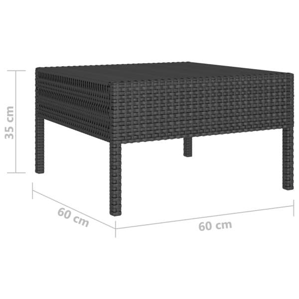  6-tlg. Garten-Lounge-Set mit Auflagen Poly Rattan Schwarz