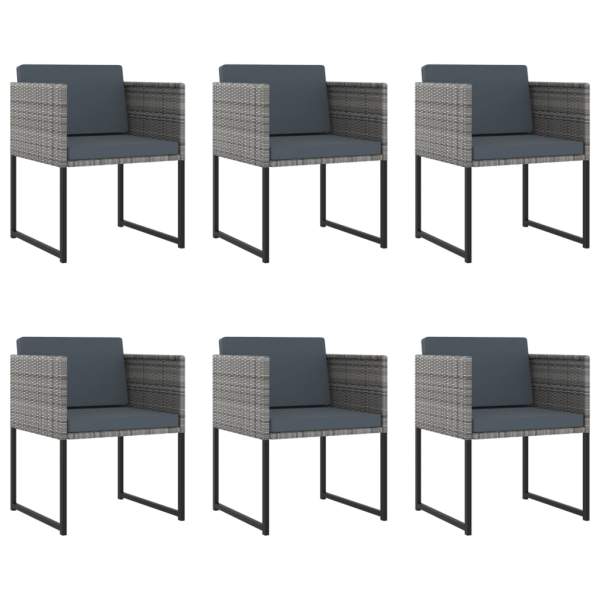  11-tlg. Garten-Essgruppe mit Kissen Poly Rattan Grey