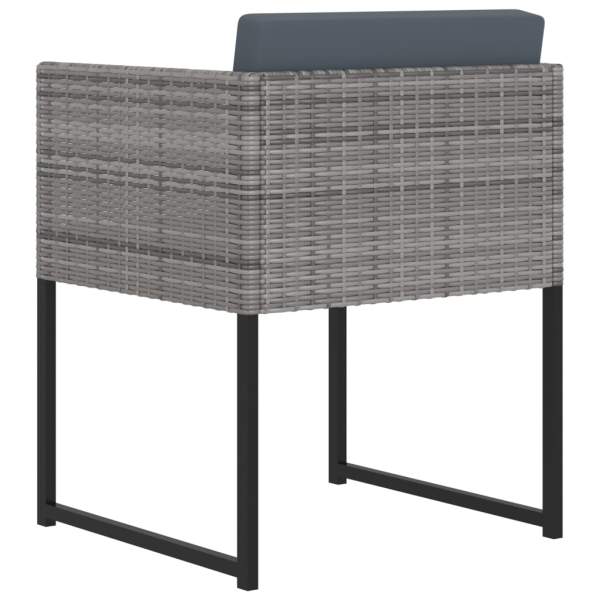  11-tlg. Garten-Essgruppe mit Kissen Poly Rattan Grey