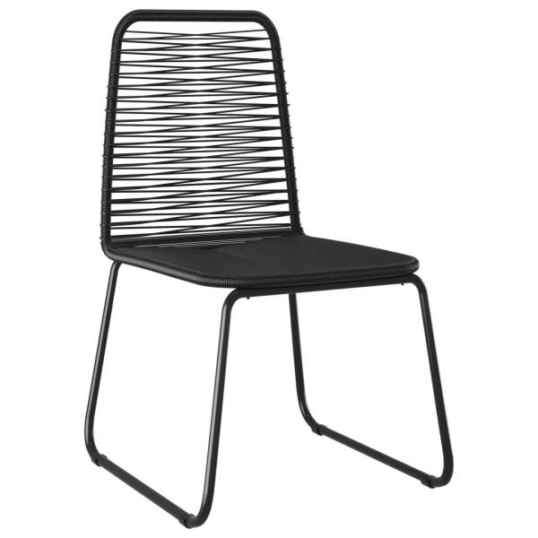  Gartenstühle 4 Stk. Poly Rattan Schwarz