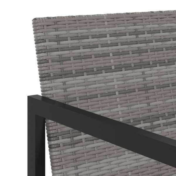  7-tlg. Garten-Essgruppe mit Kissen Poly Rattan Grau