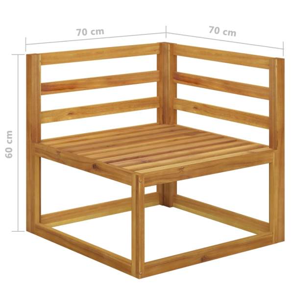  4-Sitzer-Gartensofa mit Auflage Akazie Massivholz