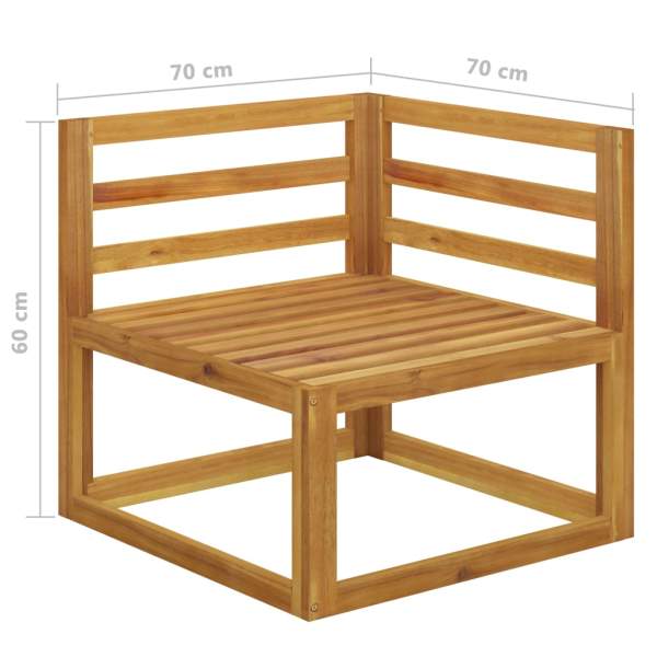  3-Sitzer-Gartensofa mit Auflage Creme Akazie Massivholz