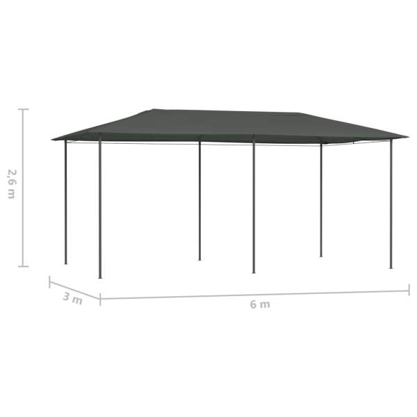  Pavillon 3x6x2,6 m Anthrazit 160 g/m²