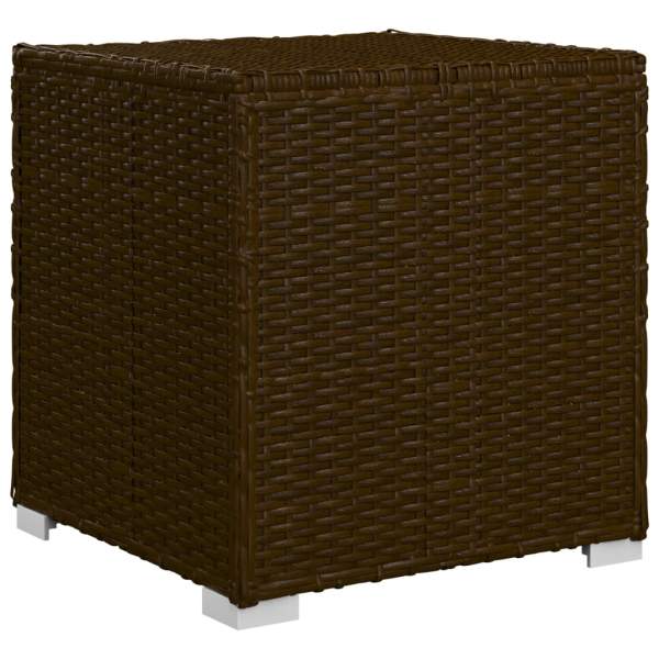  3-tlg. Garten-Sonnenliegen mit Teetisch Poly Rattan Braun