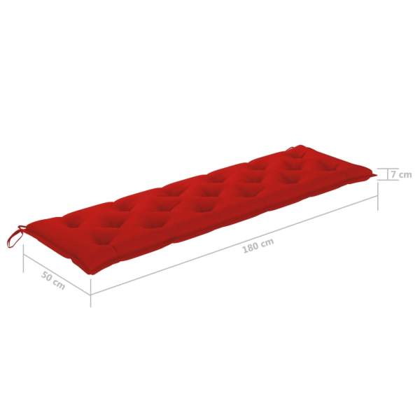  Gartenbank-Auflage Rot 180x50x7 cm Oxford-Gewebe