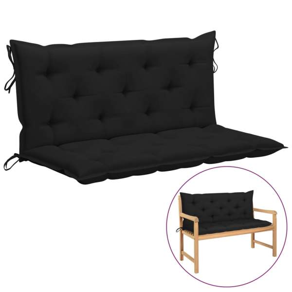 Gartenbank-Auflage Schwarz 120x(50+50)x7 cm Oxford-Gewebe Gartenbank-Auflage Schwarz 120x(50+50)x7 cm Oxford-Gewebe