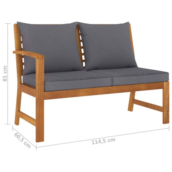  9-tlg. Garten-Lounge-Set mit Auflagen Massivholz Akazie