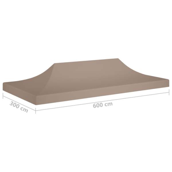  Partyzelt-Dach 6x3 m Taupe 270 g/m²