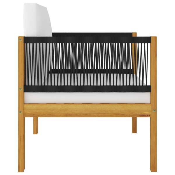  7-tlg. Garten-Lounge-Set mit Kissen Cremeweiß Massivholz Akazie