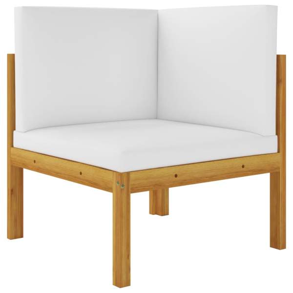  8-tlg. Garten-Lounge-Set mit Kissen Cremeweiß Massivholz Akazie