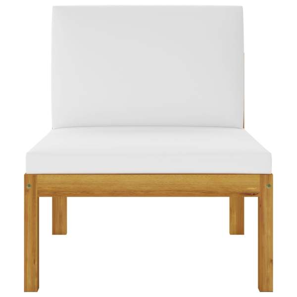  12-tlg. Garten-Lounge-Set mit Kissen Cremeweiß Massivholz Akazie