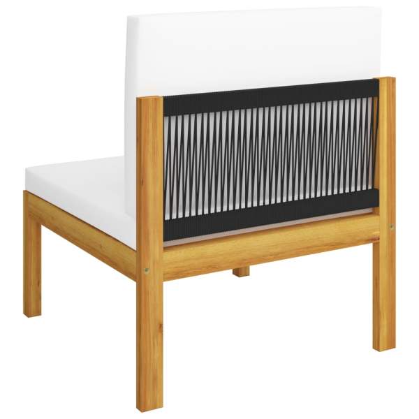  12-tlg. Garten-Lounge-Set mit Kissen Cremeweiß Massivholz Akazie