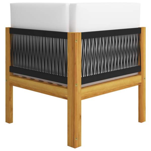  6-tlg. Garten-Lounge-Set mit Kissen Cremeweiß Massivholz Akazie