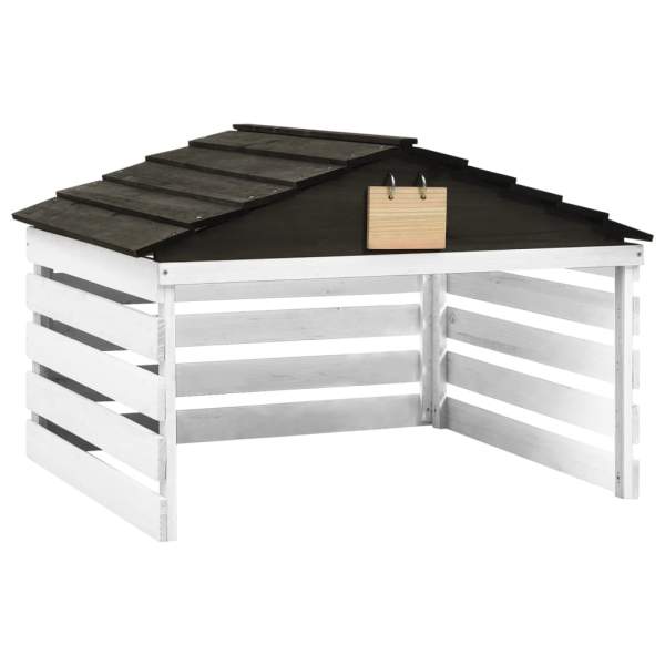 Mähroboter-Garage Schwarz und Weiß 78x74x54 cm WPC