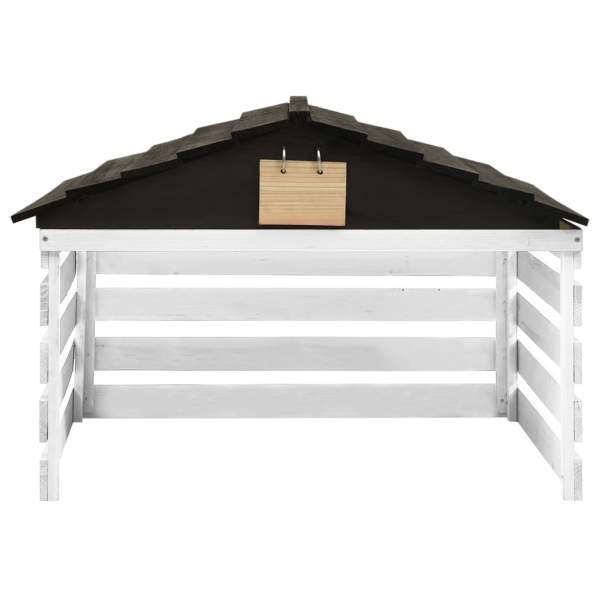 Mähroboter-Garage Schwarz und Weiß 78x74x54 cm WPC