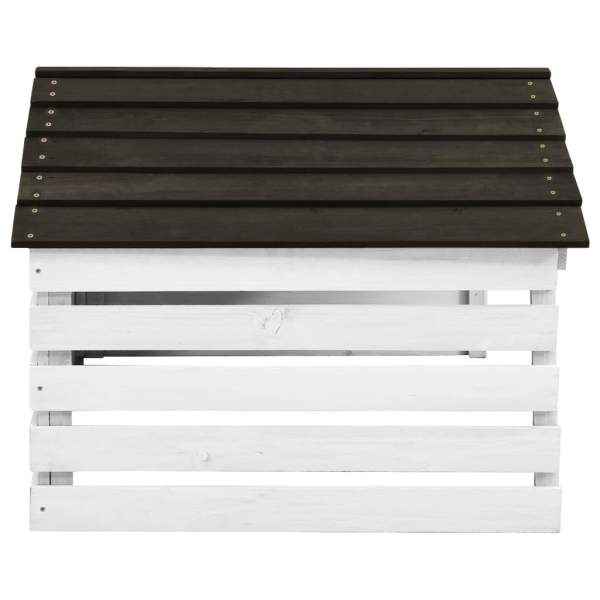 Mähroboter-Garage Schwarz und Weiß 78x74x54 cm WPC