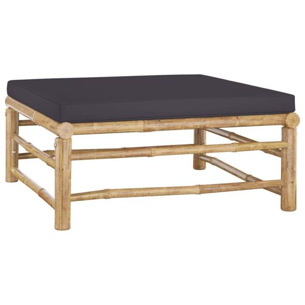  6-tlg. Garten-Lounge-Set mit Dunkelgrauen Kissen Bambus