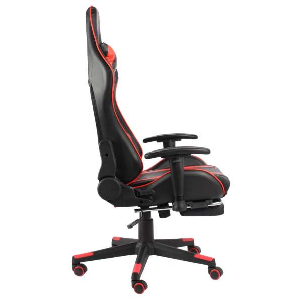  Gaming-Stuhl mit Fußstütze Drehbar Rot PVC