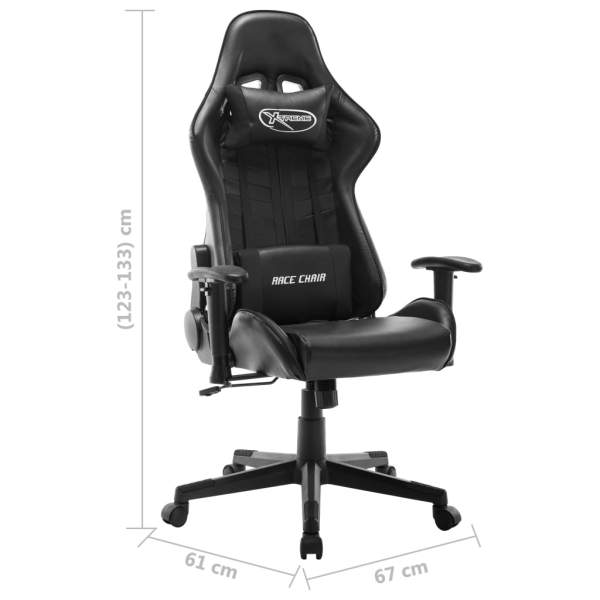  Gaming-Stuhl Weiß und Schwarz Kunstleder
