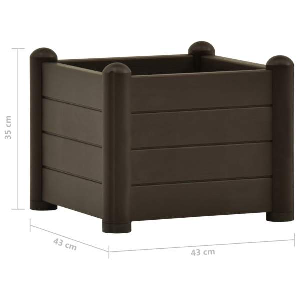  Garten-Hochbeet PP Mokka 43x43x35 cm