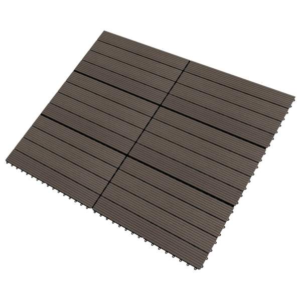  Terrassenfliesen 6 Stk. WPC 60x30 cm 1,08 m² Dunkelbraun  
