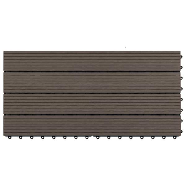  Terrassenfliesen 6 Stk. WPC 60x30 cm 1,08 m² Dunkelbraun  