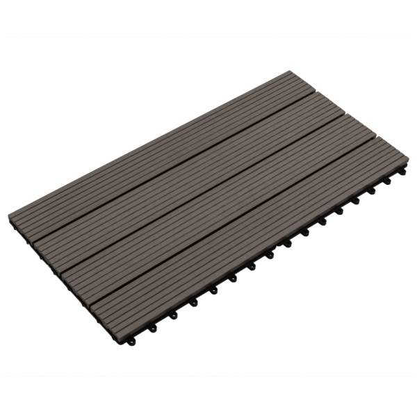  Terrassenfliesen 6 Stk. WPC 60x30 cm 1,08 m² Dunkelbraun  